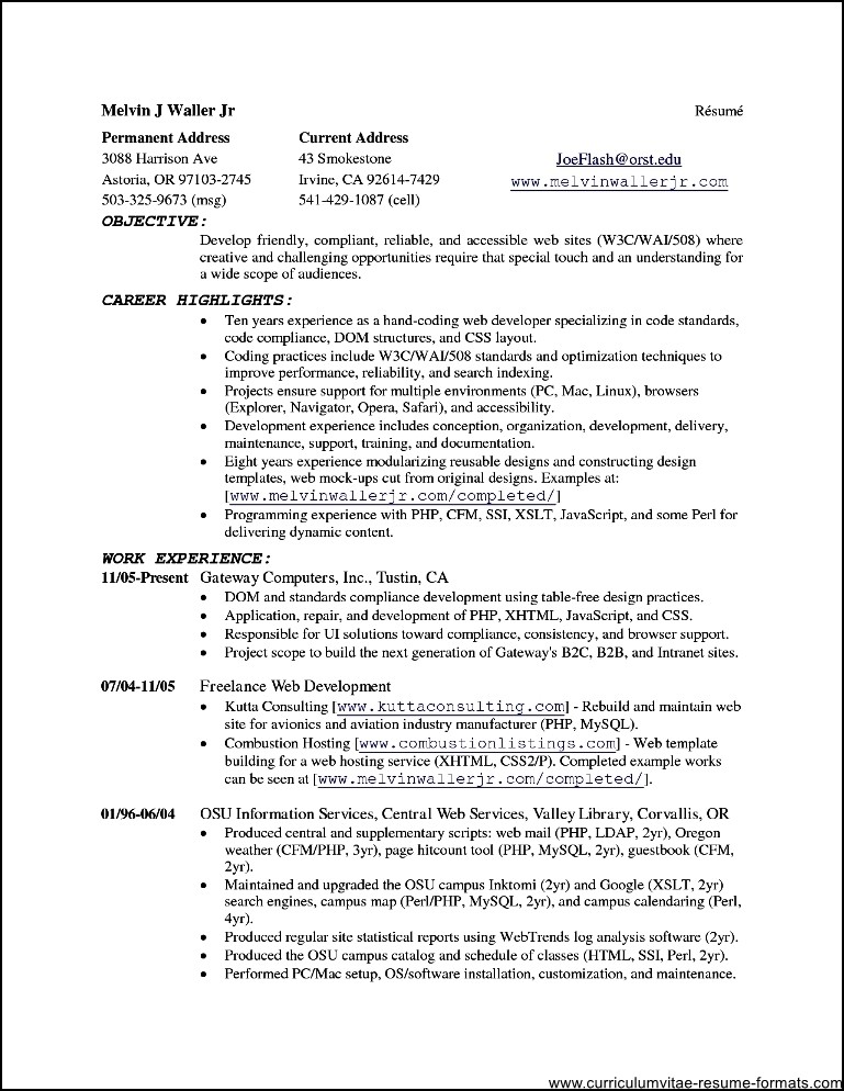 Open Office Resume Template Download